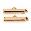 Brass Slide On End Clasp Tubes KK-N254-119G-03-1