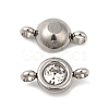 304 Stainless Steel Single Rhinestone Connector Charms STAS-E194-13P-2