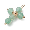 Natural Green Aventurine Pendants PALLOY-JF02885-01-3