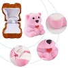 2Pcs 2 Colors Bear-Shaped Plastic Flocking Boxes CON-GF0001-09-3