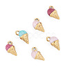 6Pcs 304 Stainless Steel Enamel Charms STAS-TA0006-42-3