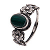 925 Sterling Silver with Natural Malachite Finger Rings WGB2E64-01-2
