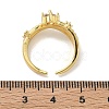 Brass Micro Pave Cubic Zirconia Cuff Open Rings for Women RJEW-C163-18G-5