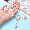 Tibetan Style Alloy Key Pendant Cabochon Bezel Settings X-PALLOY-J494-51AS-5