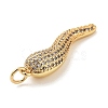Rack Plating Brass Micro Pave Clear Cubic Zirconia Pendants KK-Z064-10G-2