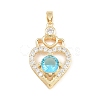 Valentine's Day Brass Micro Pave Cubic Zirconia Pendants KK-T086-01E-1