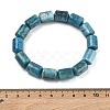 Column Natural Apatite Beads Stretch Bracelets for Women Men BJEW-A148-01A-18-5