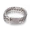 304 Stainless Steel Curb Chain Bracelets BJEW-P255-01C-1