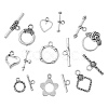 80Pcs 8 Styles Tibetan Style Toggle Clasps TIBEB-CJ0001-28-8