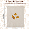 2Pcs Linen Bread Print Pouches AJEW-CP0003-81A-2