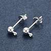 Silver Color Plated Brass Post Earring Findings X-EC593-S-2
