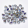 Transparent Spray Painted Glass Charms GLAA-R211-03-D01-1