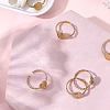 8Pcs Ion Plating(IP) 304 Stainless Steel Ovsl Cuff Ring Components RJEW-BBC0001-24-7