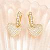 Brass Micro Pave Clear Cubic Zirconia Hoop Dangle Earrings EJEW-G471-30D-G-1