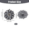 6Pcs Alloy Glass Buttons BUTT-CA0001-24-2
