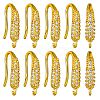 10 Pairs Brass Micro Pave Clear Cubic Zirconia Earring Hooks ZIRC-SZ0005-19A-1