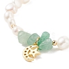 Gemstone Chips & Pearl Beaded Bracelet BJEW-JB08236-6