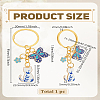 1Pc Cat Shape Alloy Enamel Pendant Keychain KEYC-LP0001-53A-2