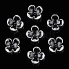 4-Petal Transparent Acrylic Bead Caps FACR-T001-09A-1