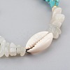 Natural/Synthetic Mixed Stone & White Moonstone Chip Braided Bead Bracelets BJEW-JB04080-3