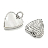 Natural Shell Pendants Brass Heart Charms KK-D229-17P-2