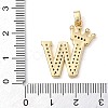 Rack Plating Brass Micro Pave Cubic Zirconia Pendants KK-D535-01W-RS-3