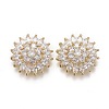 Brass Micro Pave Clear Cubic Zirconia Multi-Strand Links Connectors KK-H738-09G-1