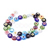 Flat Round Handmade Millefiori Glass Beads LK-R004-53-2