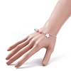 Natural White Jade(Dyed) Beaded Bracelet with 304 Stainless Steel Rolo Chains BJEW-JB08145-05-3