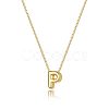 Brass Initial Pendant Box Chain Necklaces for Women FS-WG5C822-16-1