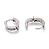 Tarnish Resistant 201 Stainless Steel Huggie Hoop Earrings Findings STAS-A167-01A-P-3