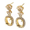 Rack Plating Brass with Cubic Zirconia Stud Earrings Finding KK-Z085-06G-1