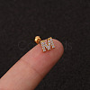 316L Surgical Stainless Steel Micro Pave Clear Cubic Zirconia Cartilage Earrings WG3A850-26-1
