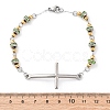 201 Stainless Steel Link Chain Bracelets BJEW-A032-01GP-01-3