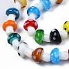 Mushroom Handmade Lampwork Beads Strands X-LAMP-R116-03A-3