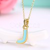 Fashion Tin Alloy Enamel Initial Pendant Necklaces NJEW-BB20973-J-3