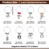 BENECREAT 24Pcs 8 Styles Horseshoe & Brush & Horse & Hat Alloy Wine Glass Charms with Acrylic Pearl AJEW-BC0003-14-2