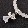 Stretchy Frosted Glass Beads Kids Charm Bracelets for Children's Day BJEW-JB01769-07-2