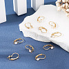 10Pcs Flat Round Brass Glass Leverback Earring Findings KK-TADJ0001-18-5