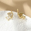 Brass Micro Pave Clear Cubic Zirconia Stud Earrings EJEW-R016-26G-13-3