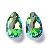 Faceted Teardrop Glass Pendants GLAA-O008-AM-3