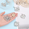 6Pcs 6 Style Alloy Rhinestone Hang Snap Base Pendants FIND-CA0006-90-2