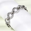 304 Stainless Steel Link Chain Bracelets for Women BJEW-P388-02B-P-1