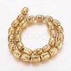 Electroplated Natural Lava Rock Beads Strands G-P400-12G-1
