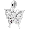 1Pc Rhodium Plated 925 Sterling Silver European Dangle Charms STER-BBC0008-18-1