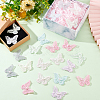 48Pcs 8 Colors Double Layered 3D Butterfly Polyester Embroidery Ornament Accessories PATC-FG0001-62-4