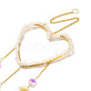 Heart Natural Quartz Crystal Chips Hanging Ornaments HJEW-G024-01B-3