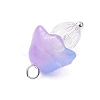 Mushroom Transparent Glass Pendants PALLOY-JF03654-02-5