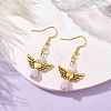 Angel Antique Golden Alloy & Resin Dangle Earrings EJEW-JE05686-04-2