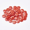2-Hole Flat Round Resin Sewing Buttons for Costume Design BUTT-E119-28L-08-1